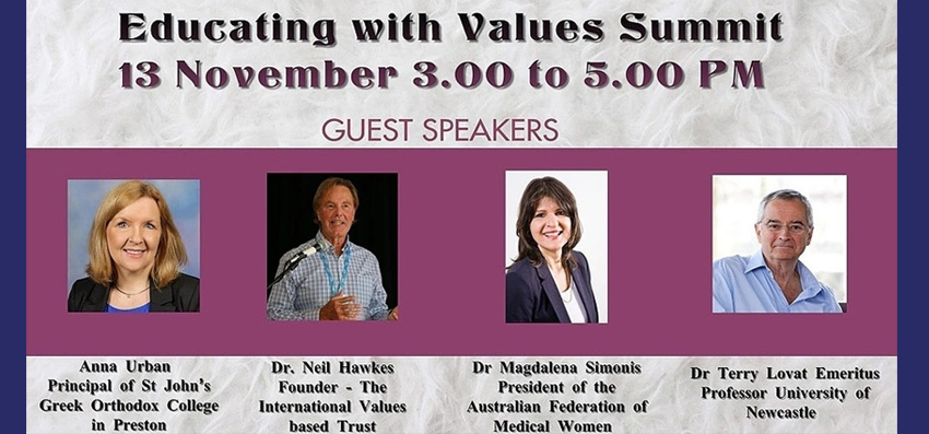 Magdalena Simonis, President of AFMW is delivering a presentation at Education with Values Summit on the 13th of November